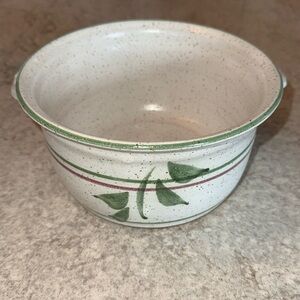 Vintage pot ceramic crock pottery planter kitchen bowl speckled painted